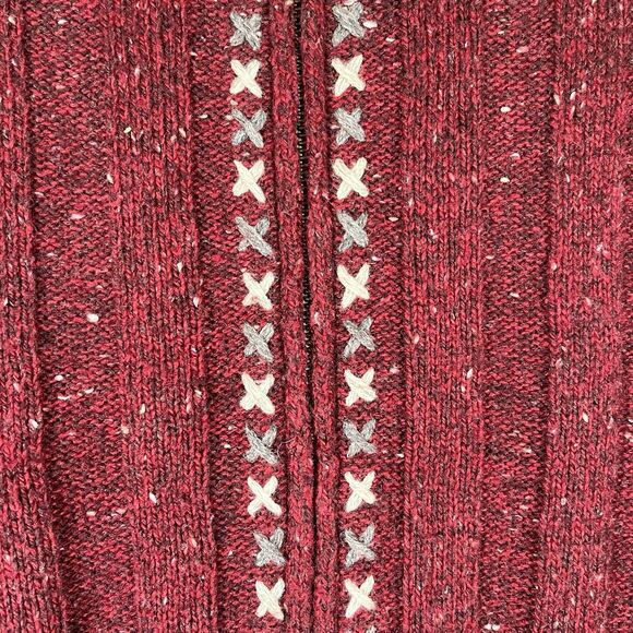 Vintage Woolrich Womens Sz Large Knit Sweater Vest Ruby Heather Zip GrannyCore - Picture 3 of 10